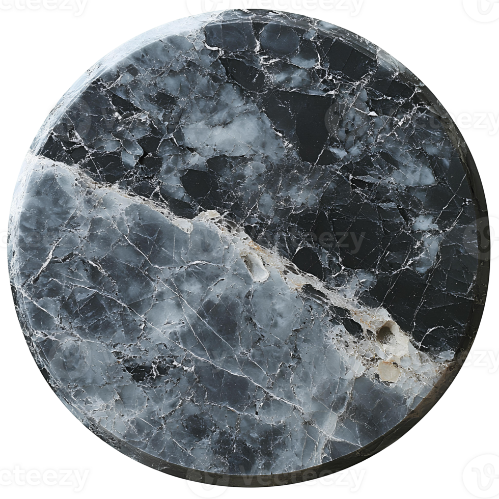 Round marble stone top view . Marble texture for presentation purposes flat lay . Grunge marble stone isolated. Grunge texture png
