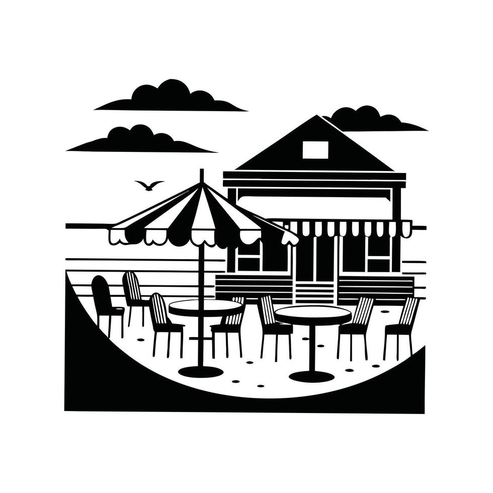 Coastal Escape Clipart Illustration vector