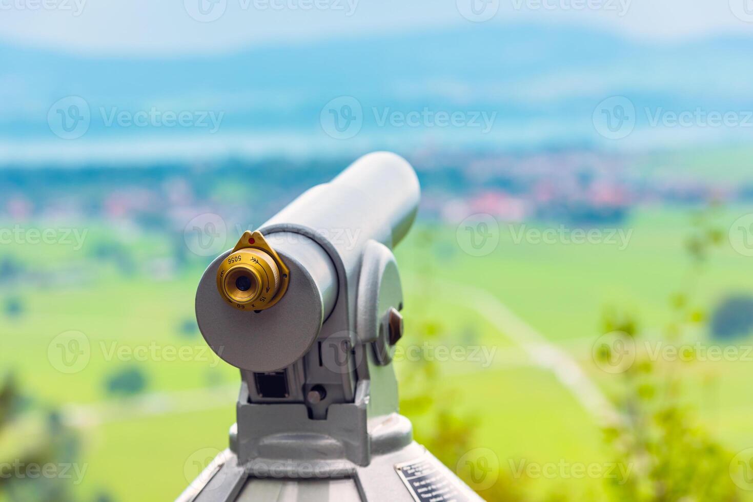 Image of a telescope overlooking for rural landscape photo