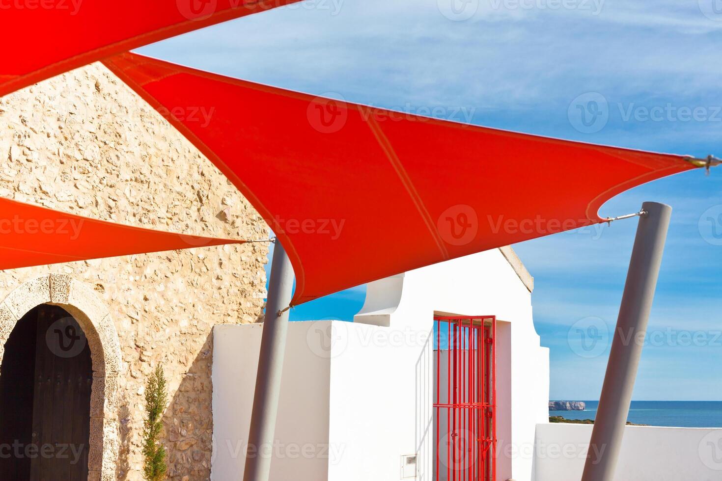 Bright Red Sunshade at White House photo