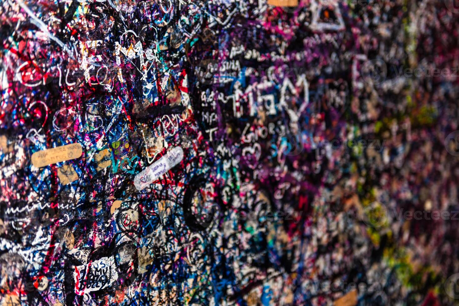 The wall full of messages, Verona, Italy. photo