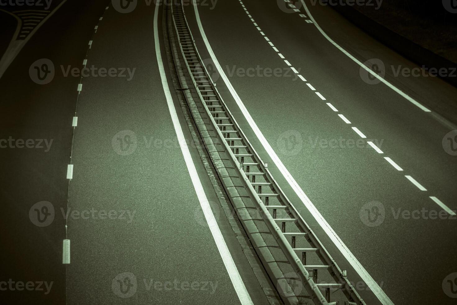 Highway through France at night time photo