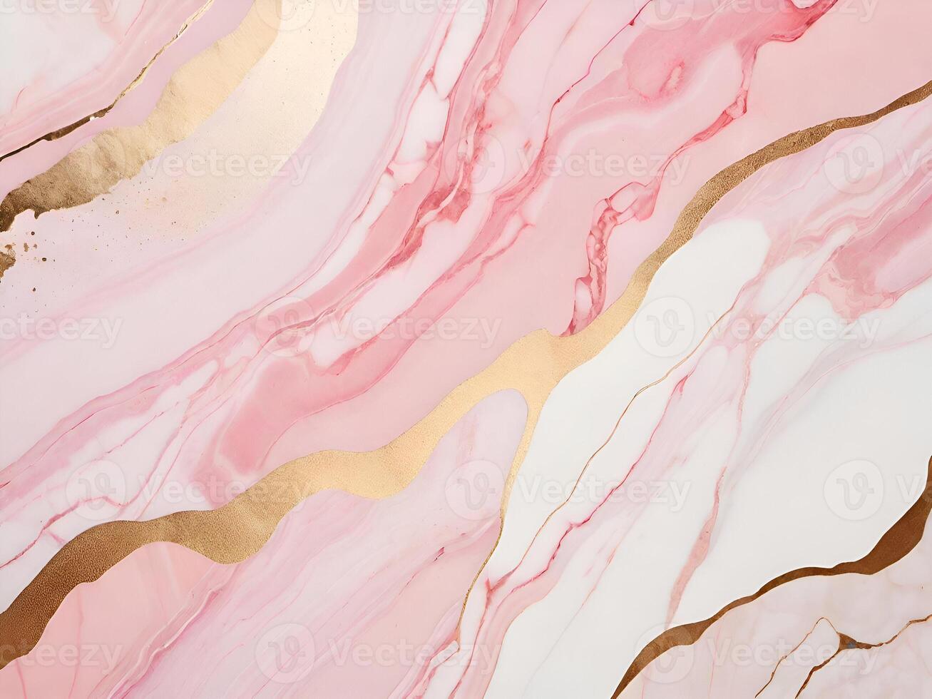 Texture Pink Pastel Marble Space with Gold Insets for Products elegant top view background photo