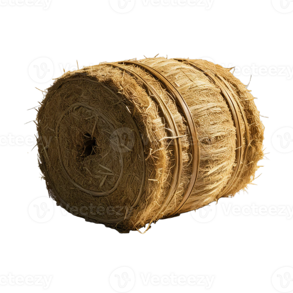 Dry hay bale isolated on transparent background png