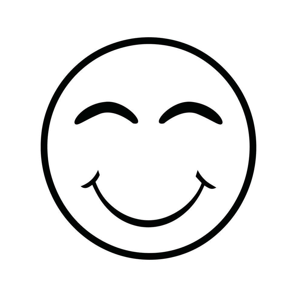 A smiley face with a black outline vector