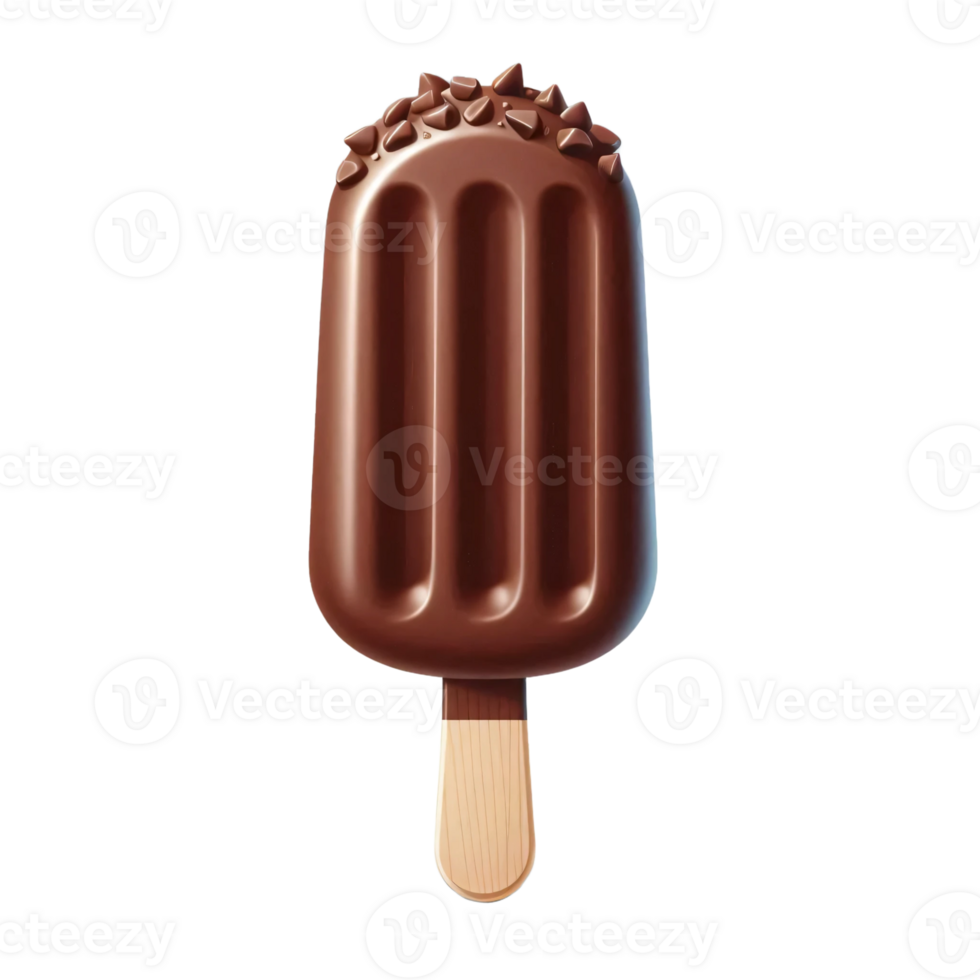Chocolate ice cream on a stick png