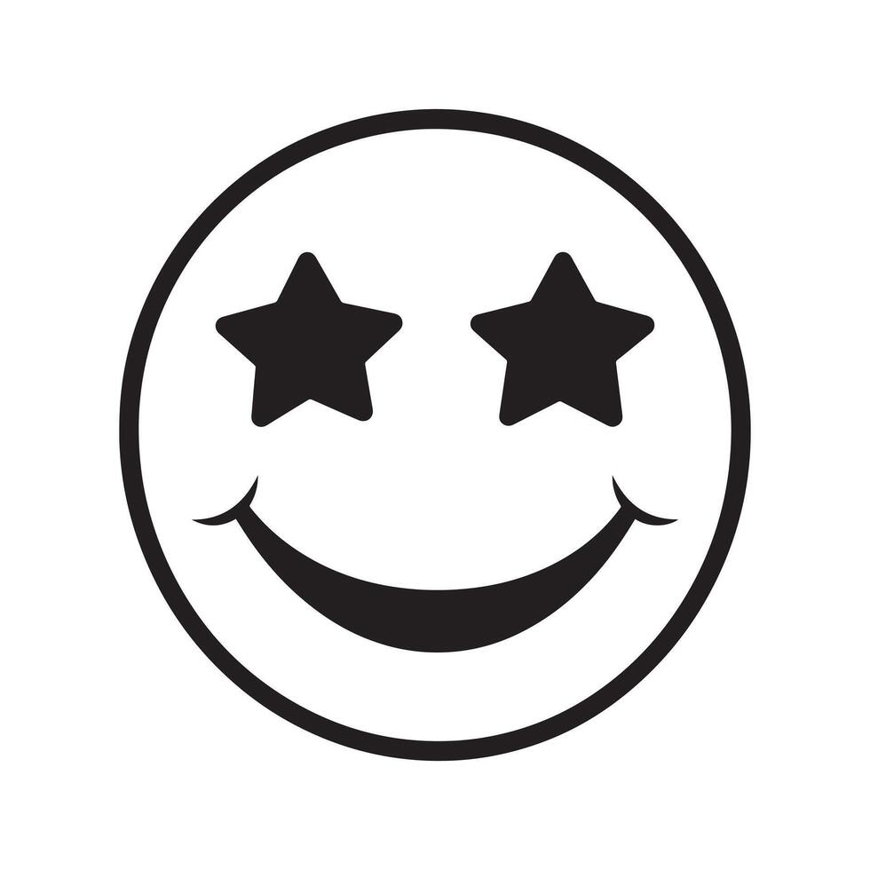 A smiley face with two stars on it vector