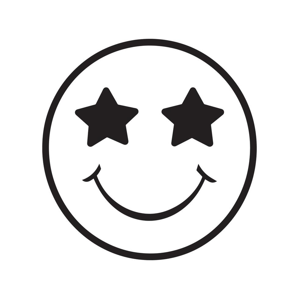 A smiley face with two stars on it vector