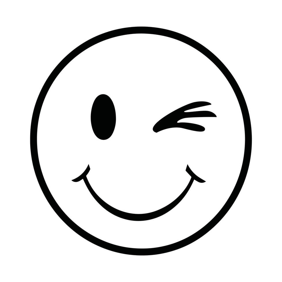 A smiley face with a wink and a smile vector