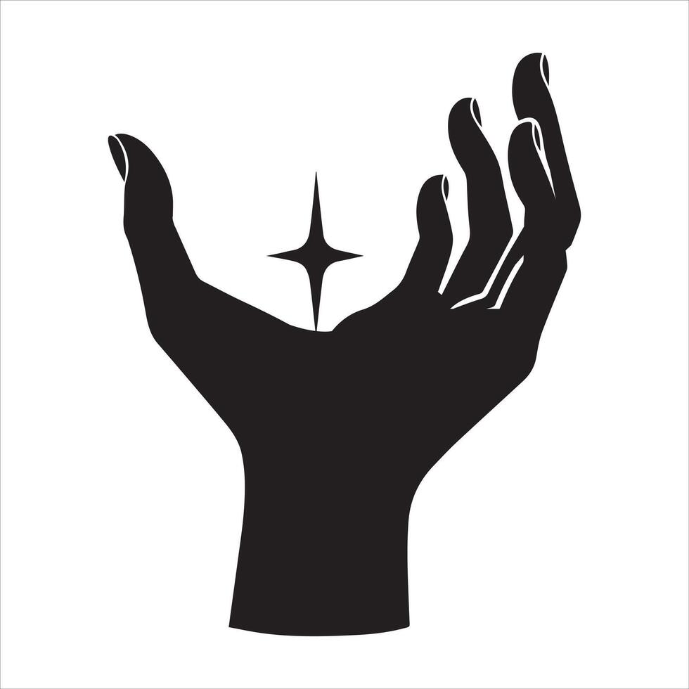 Black Witchcraft Image on White vector