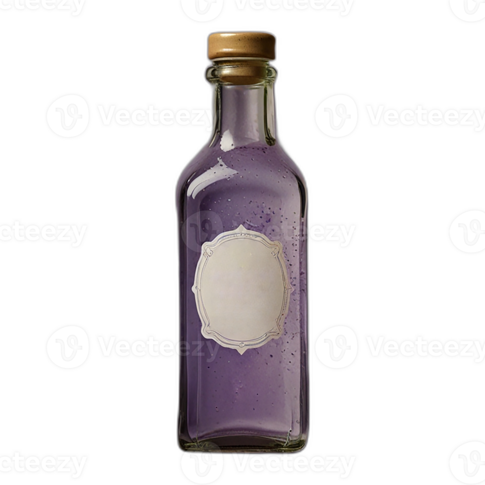 A simple glass jar purple color ike syrup in transparent background png