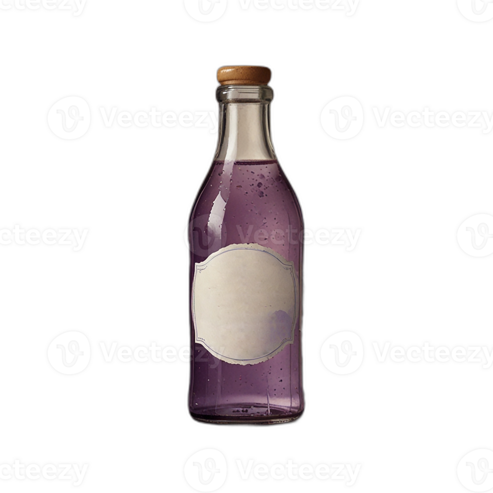 Glass jar syrup transitioning from a darker purple at the base to a lighter in transparent background png