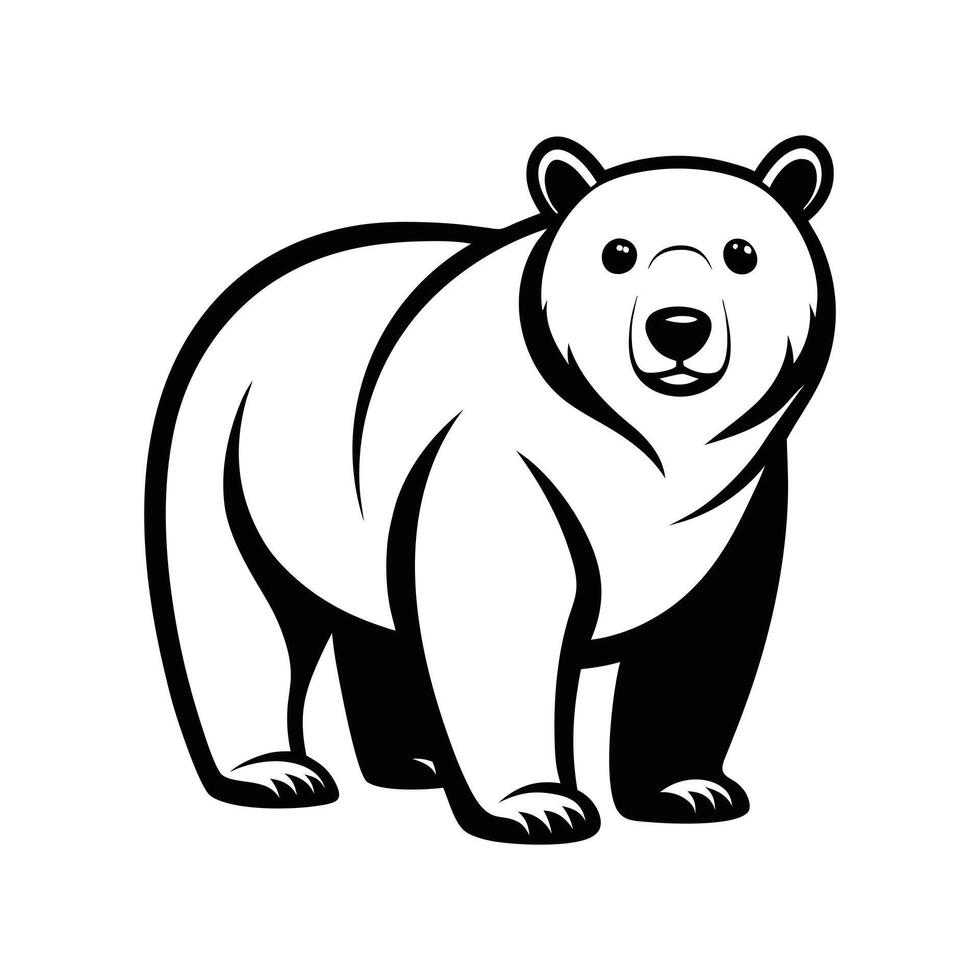 Polar Bear Outline Clipart Lovely Polar Bear Illustration vector