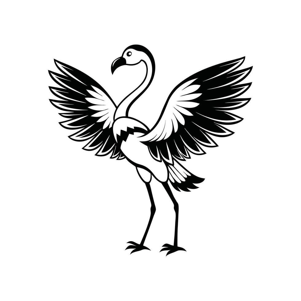 Charming Flamingo Bird Clipart - Cute Illustration for Designs vector