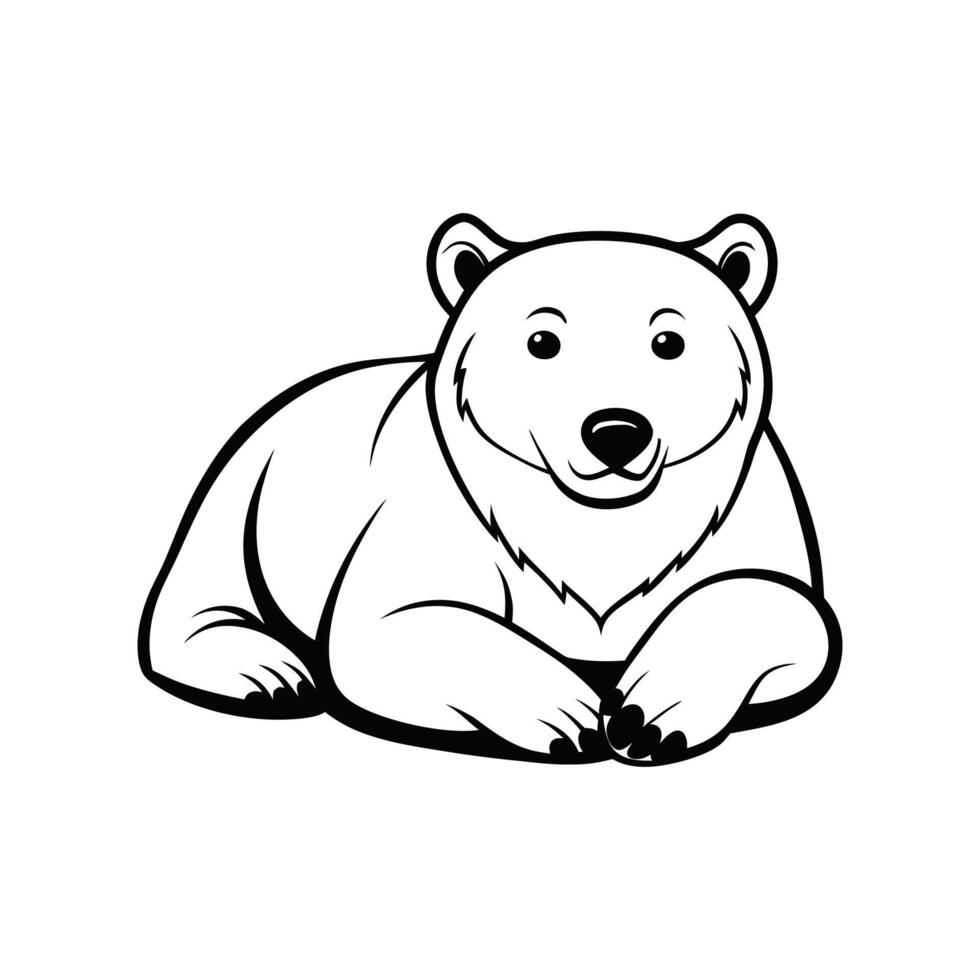 Polar Bear Clipart Design Cute Outline Illustration for Project vector