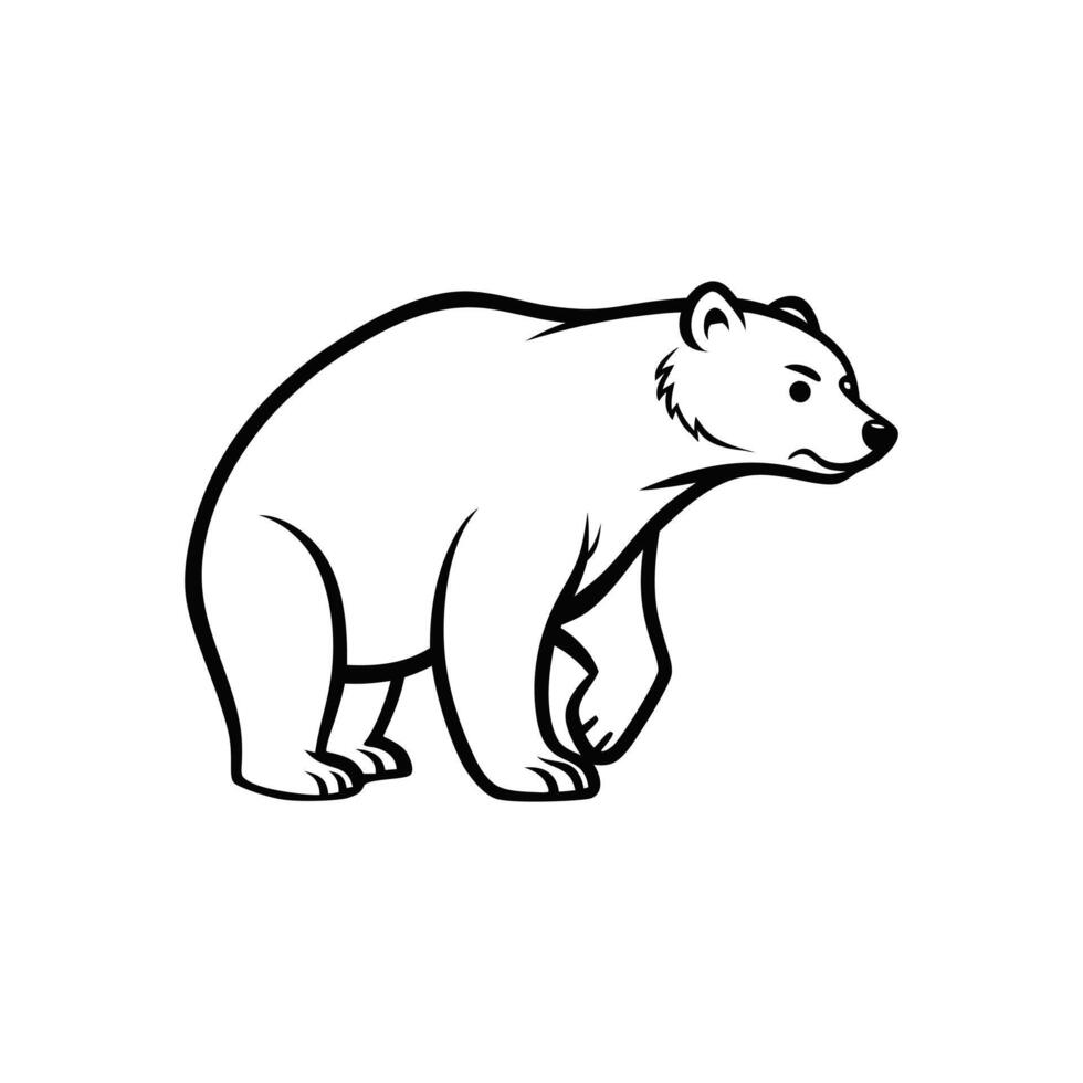 Cute Polar Bear Outline Sweet Illustration Clipart For Designs vector