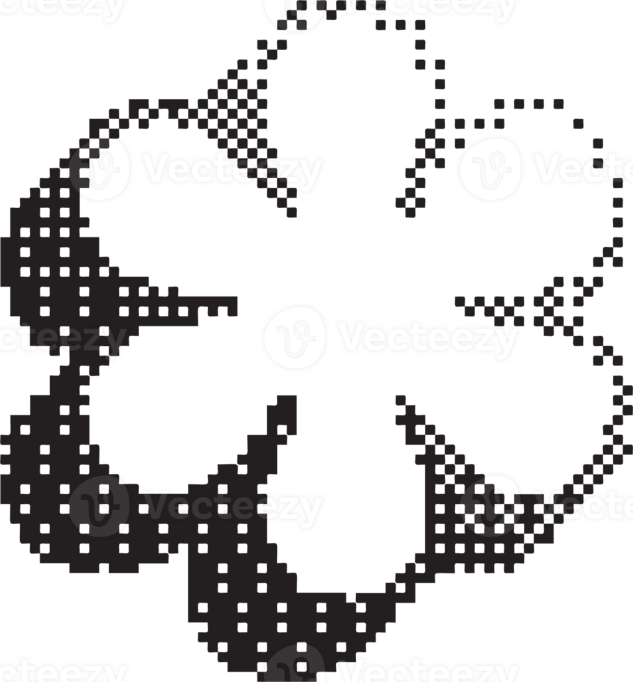 Bitmap pattern star shape. Flower halftone gradient element. Y2k graphic abstract icon. Dither noisy grunge texture. png