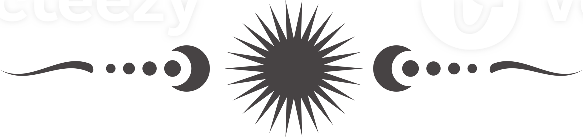 Celestial border with magic moon and mystic stars. Spiritual frame with fantasy elements. Astrology ornament with spiritual symbols of sun. Esoteric vintage minimal decoration png