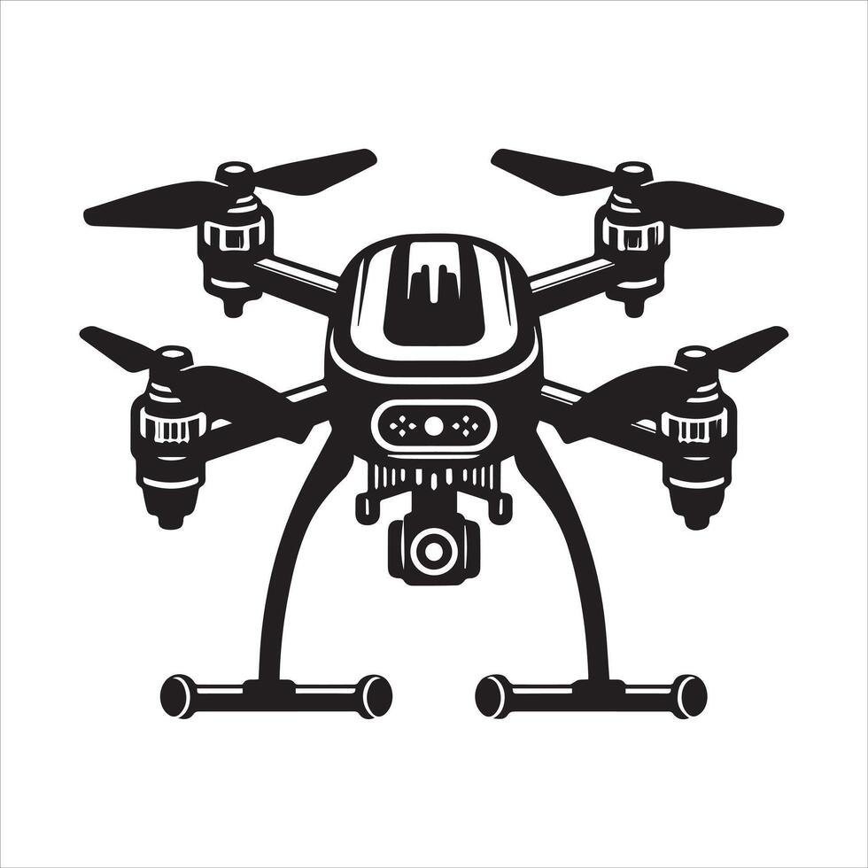 Abstract Drone Silhouette Drawing vector