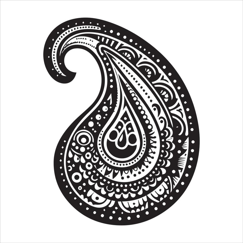 Paisley Silhouette Illustrations for DIY Projects vector
