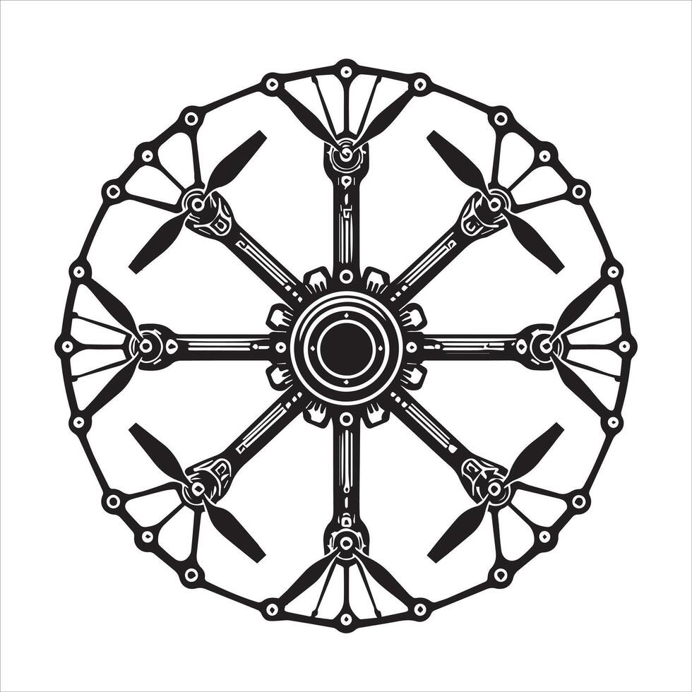 Aerial View Drone Silhouette vector