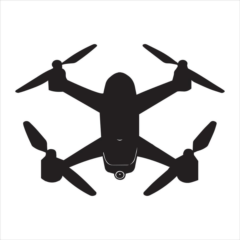 Aerial Drone Silhouette Clipart vector