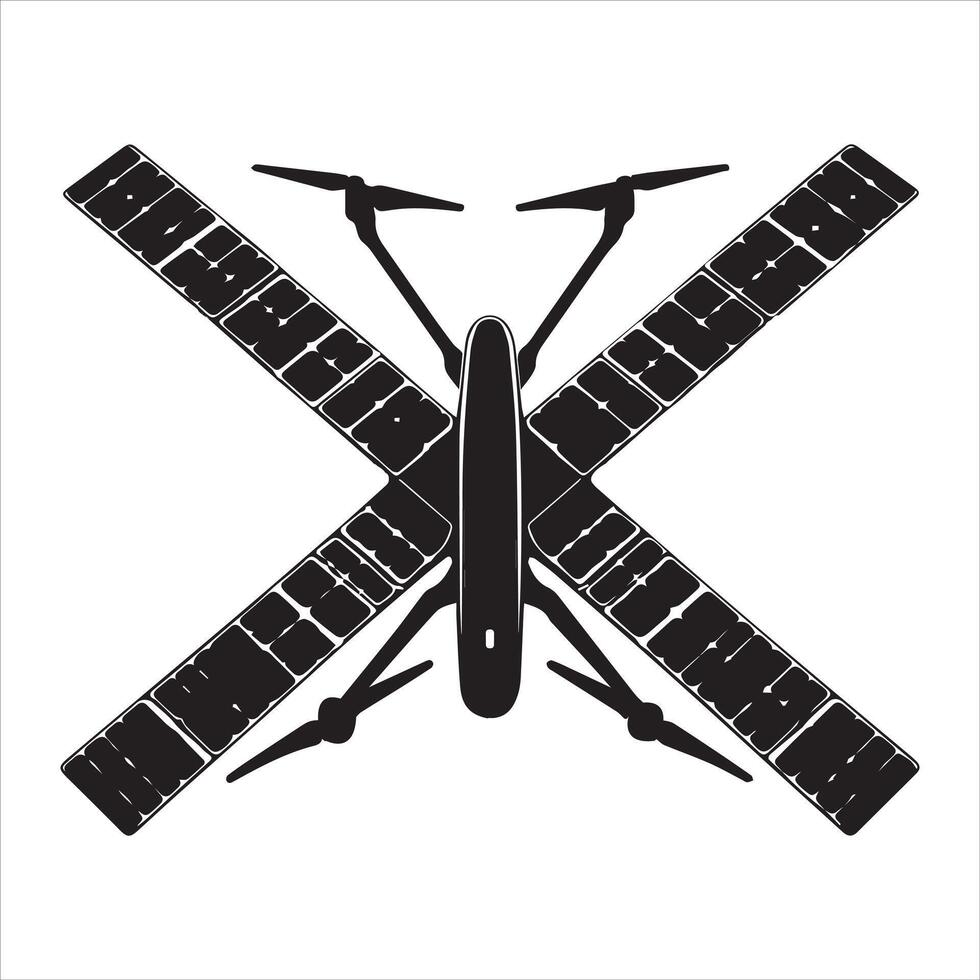 Simple Drone Outline Illustration vector