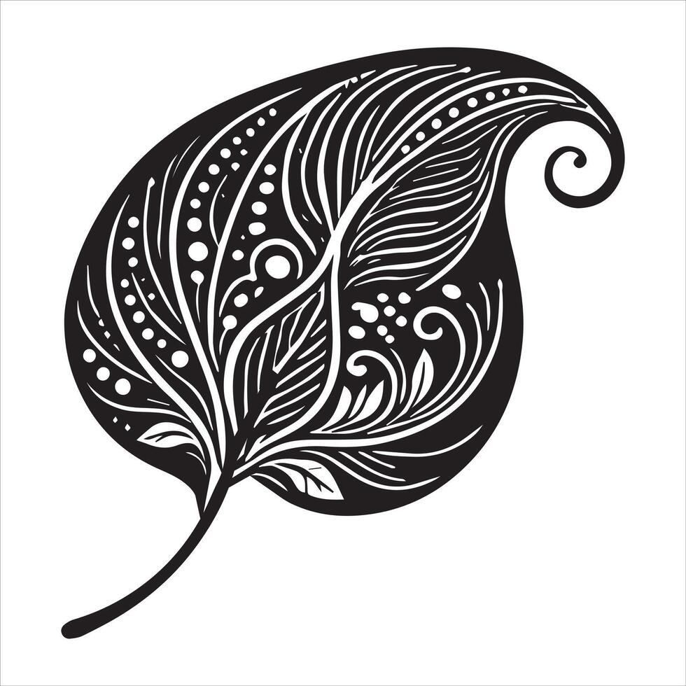 Bohemian Paisley Silhouette Art vector