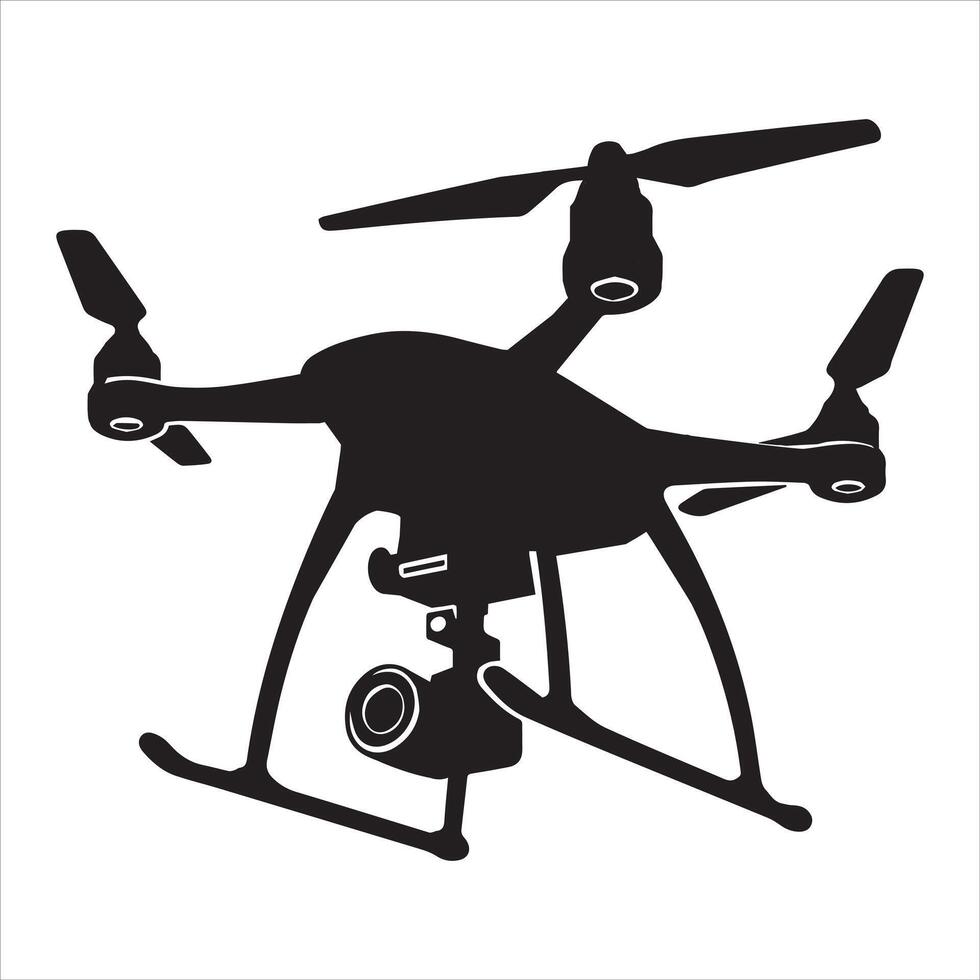 Modern Drone Silhouette Illustration vector