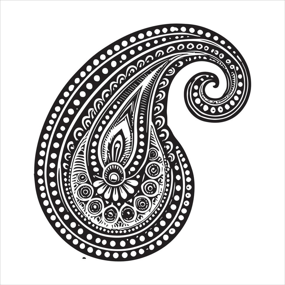 Paisley Silhouette Art for Crafts and Design vector