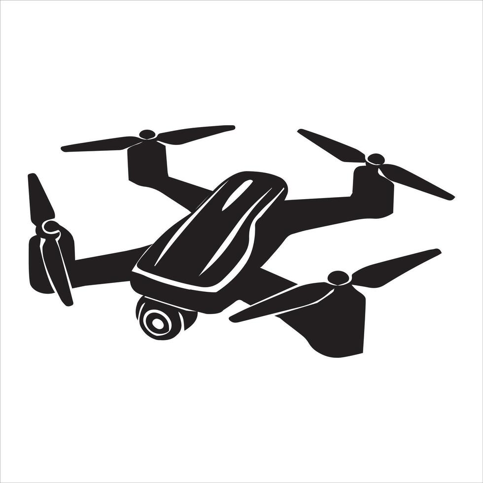 Drone with Camera Silhouette vector