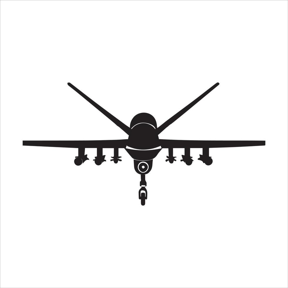 Drone in Flight Silhouette Clipart vector