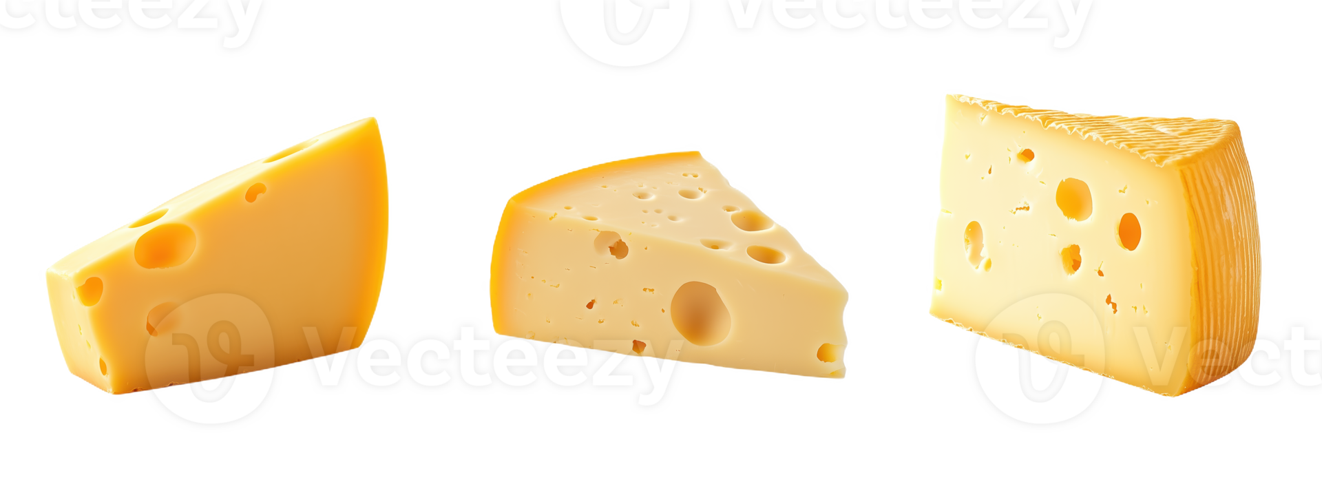 Delicious slices of Swiss and cheddar cheese png