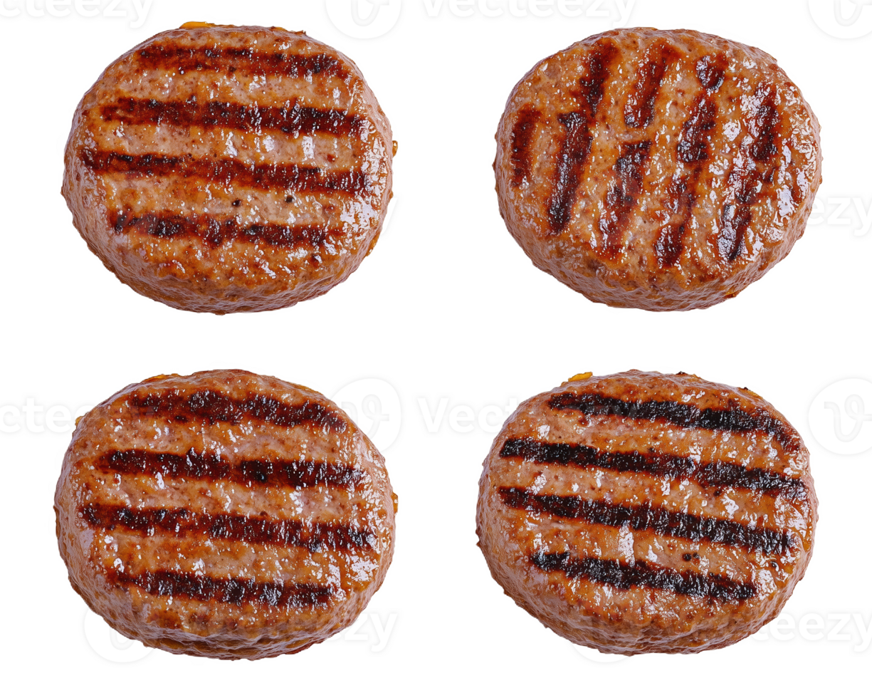 Grilled burger patties sizzling the barbecue ready for a delicious summer feast png