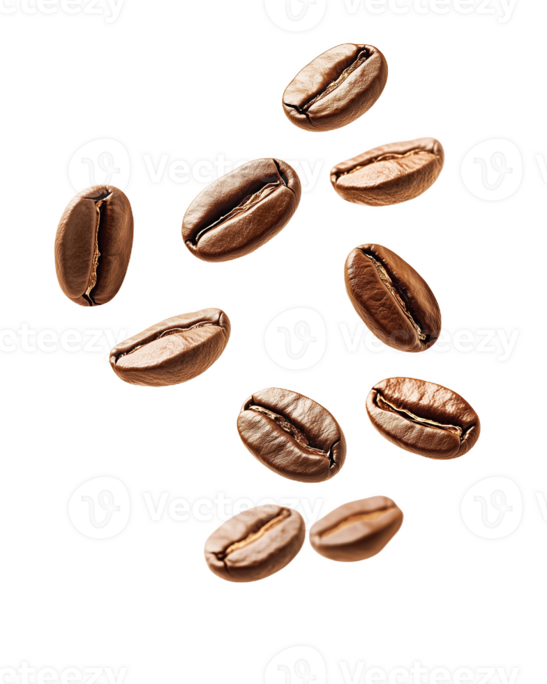 zart Kaffee Bohnen verstreut über ein makellos hervorrufen Morgen Rituale png