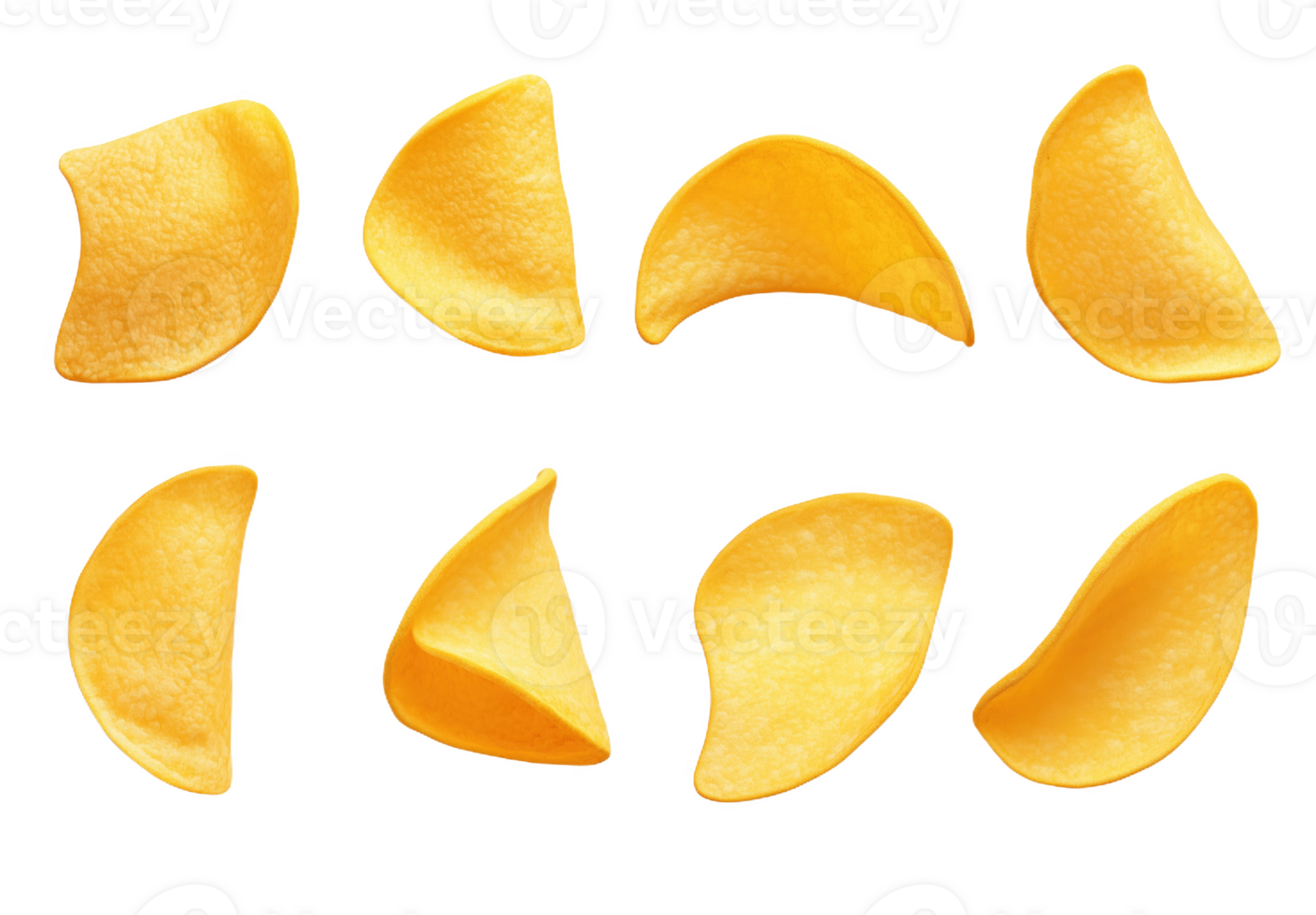ein herrlich Anordnung von golden Gelb Kartoffel Chips png