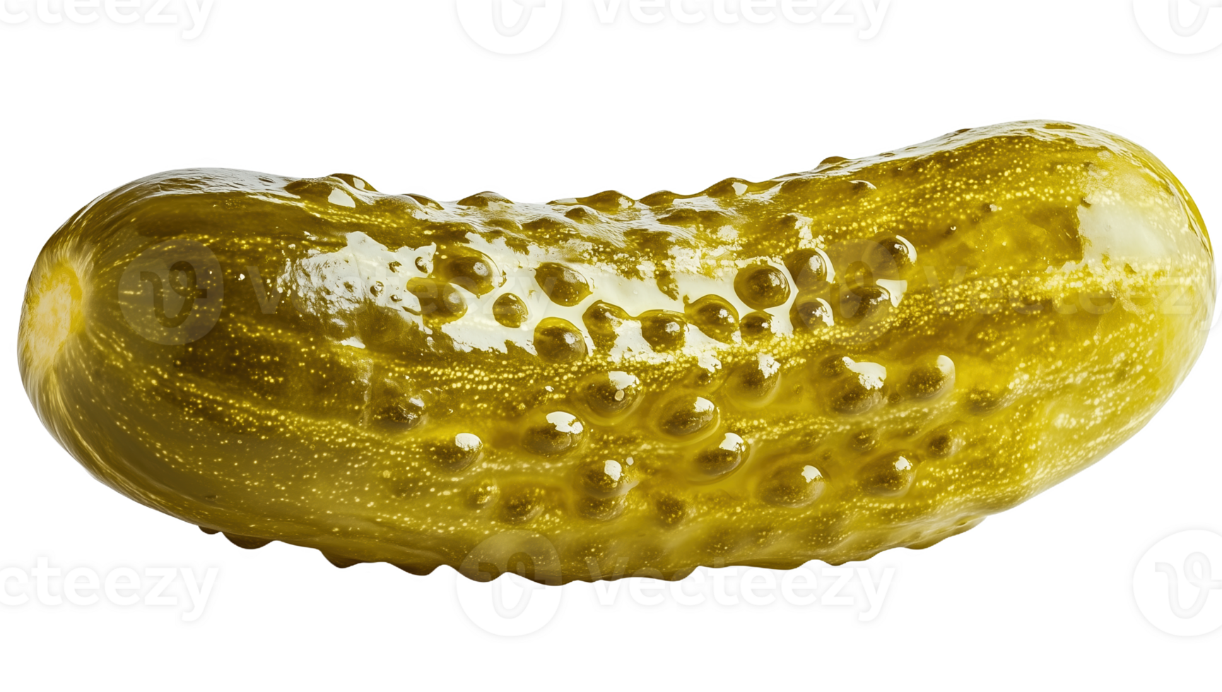 Close-up of a shiny pickle showcasing its fresh texture bright backdrop png