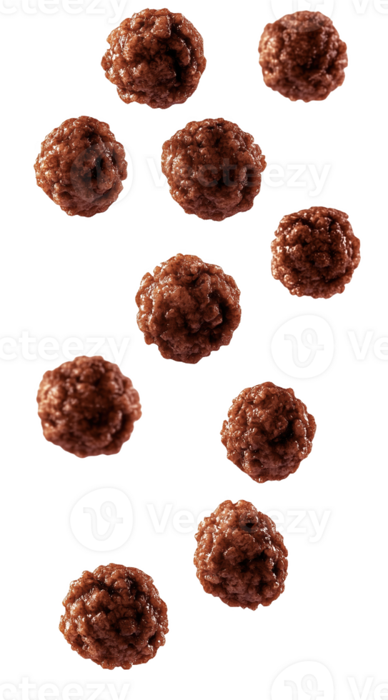 Delightful cereal balls levitating gracefully amidst a png