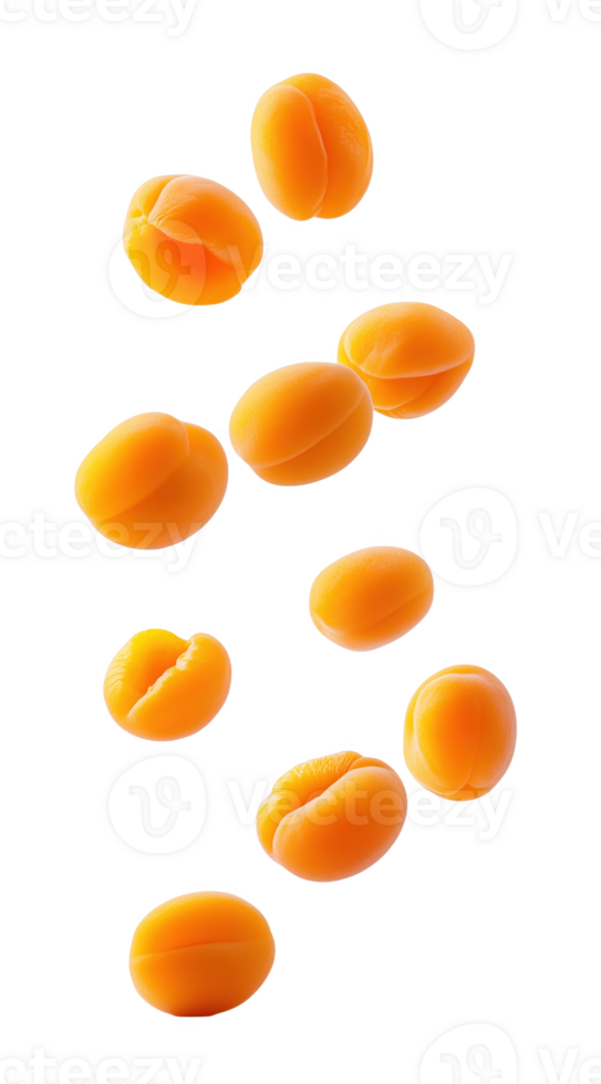 Delicious apricots floating gracefully png