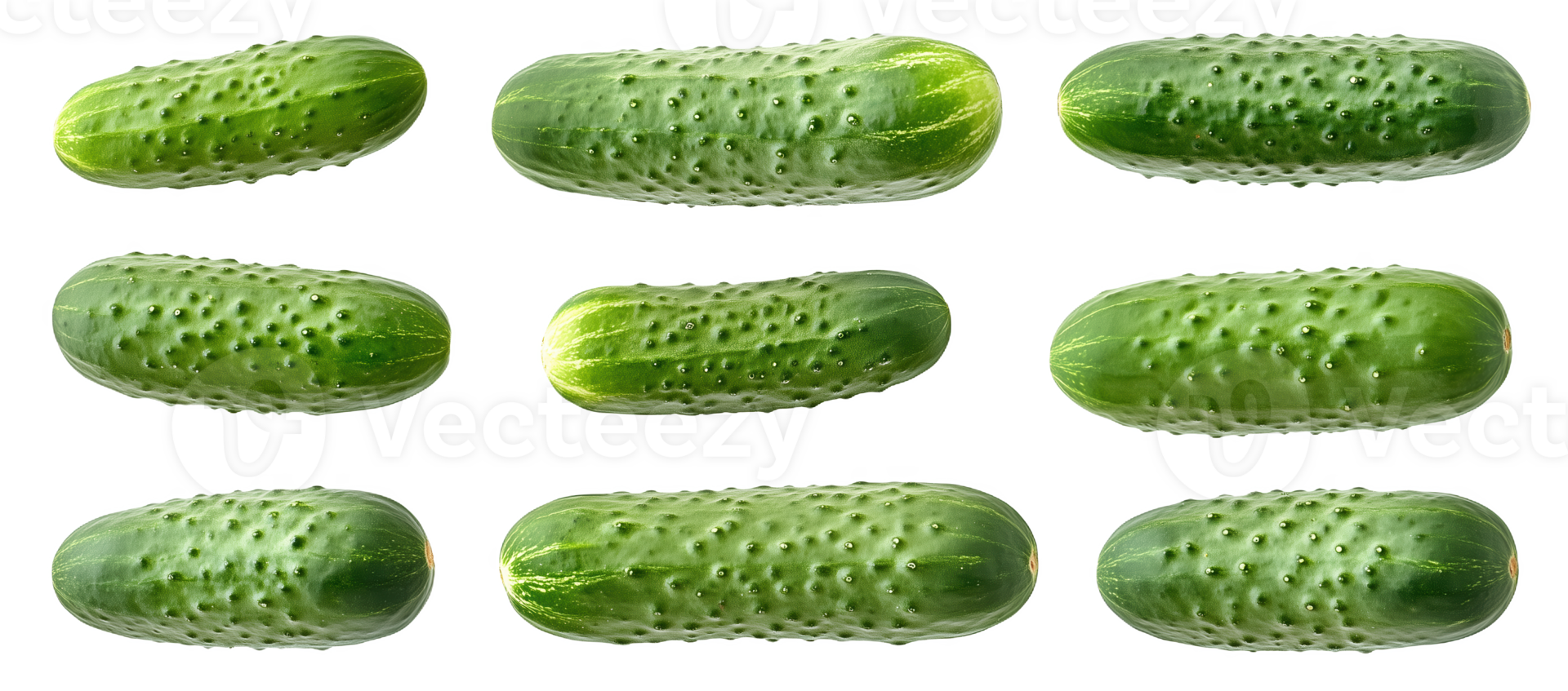 A fresh arrangement of vibrant cucumbers png