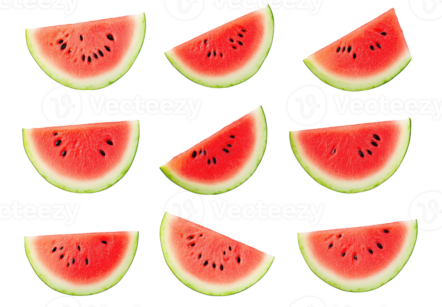 Vibrant watermel slices artfully arranged png