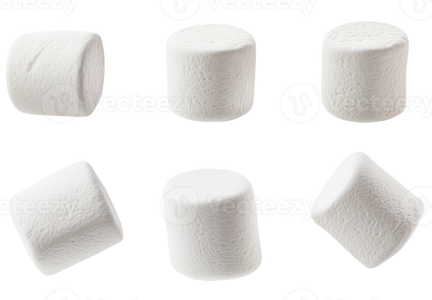 Delightful marshmallows in various shapes png