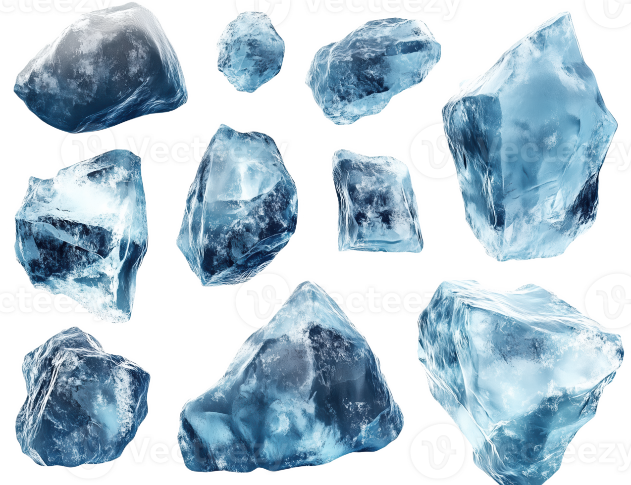 Icy rocks stand out, showcasing their unique forms png