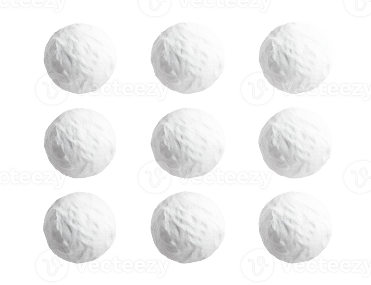 A grid of snowballs arranged in threes during winter seas png