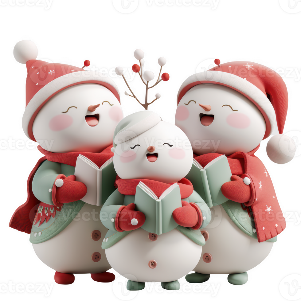 Joyful Christmas choir singing together in winter attire during a festive celebration png