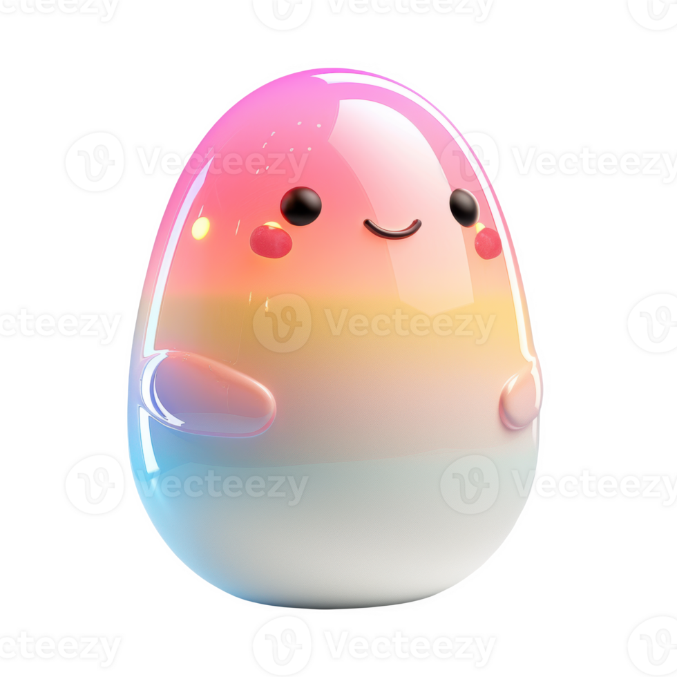 Brightly colored Easter egg icon with neon pink and white design for festive celebrations png