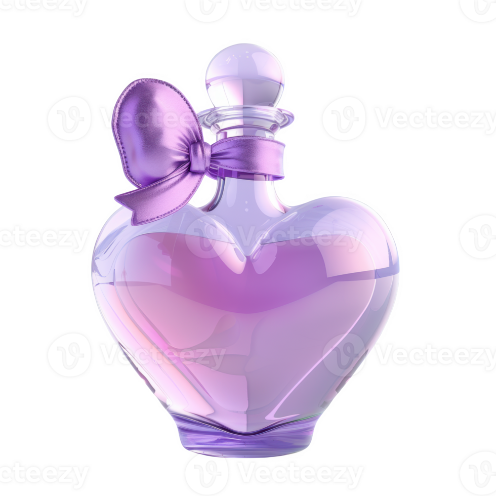 Heart-shaped love potion icon with a frosted finish and decorative ribbon png