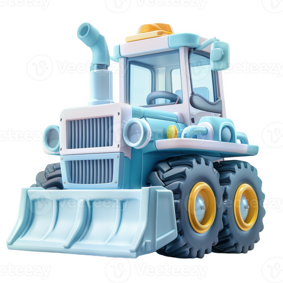Frosted snow plow icon in a colorful, playful winter landscape png