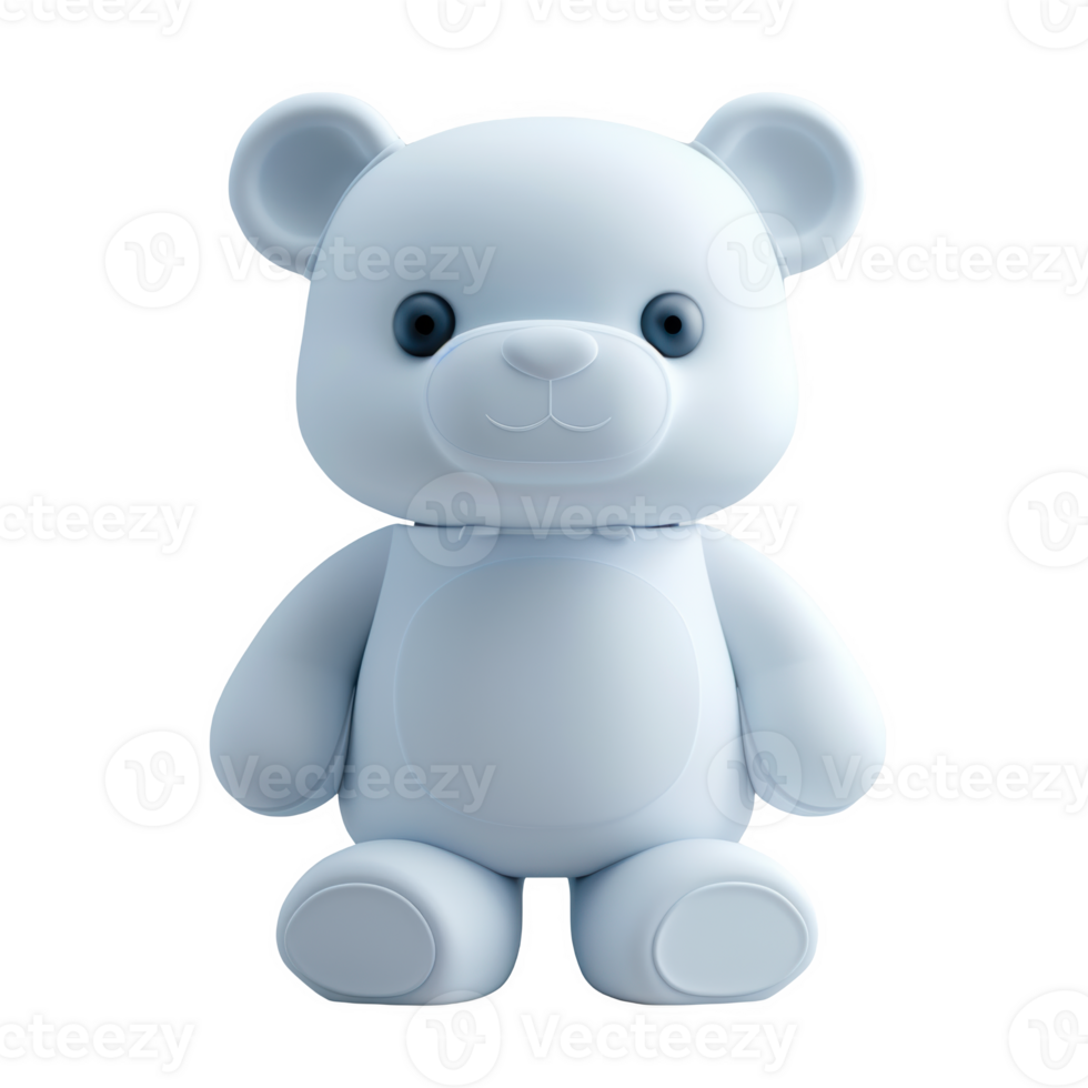 Frosted teddy bear icon standing with charming expression and soft features png