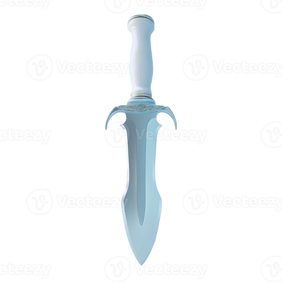 Sleek white knife with a frost finish, ideal for display or minimalist cooking png